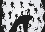 9款户外攀岩登山人物剪影矢量图
