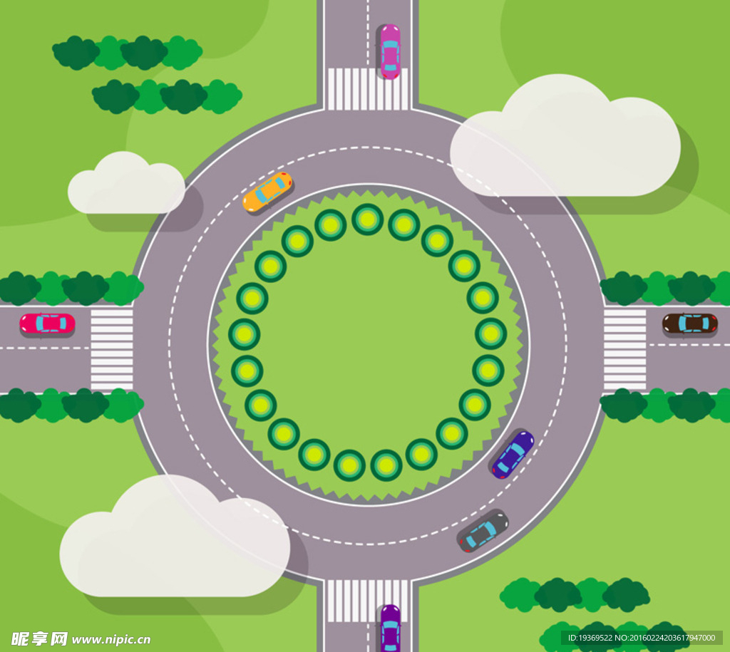 创意转盘路俯视图