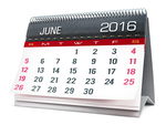 2016年6月日历