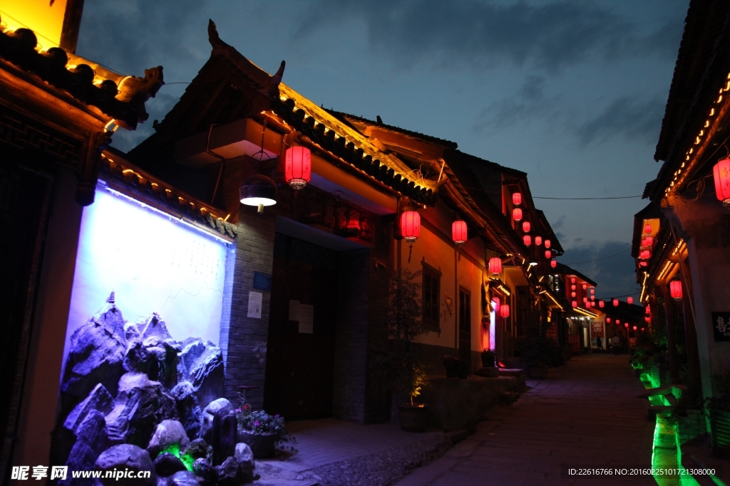 夜景天空 夜景老街