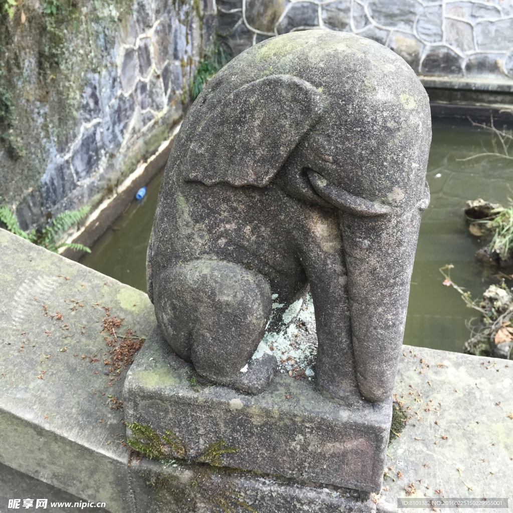 石像 大象 古建筑