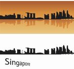 新加坡地标建筑剪影