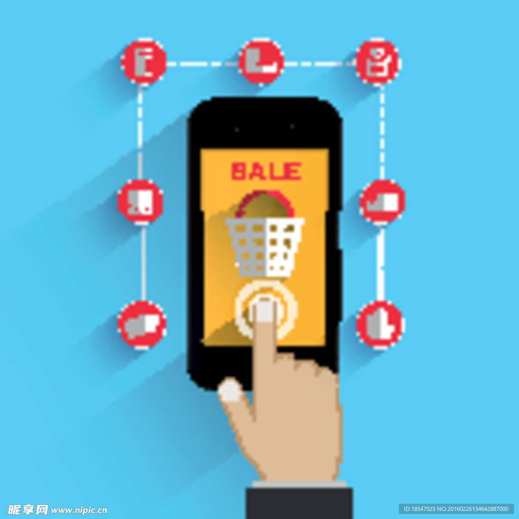 手机购物信息图矢量素材