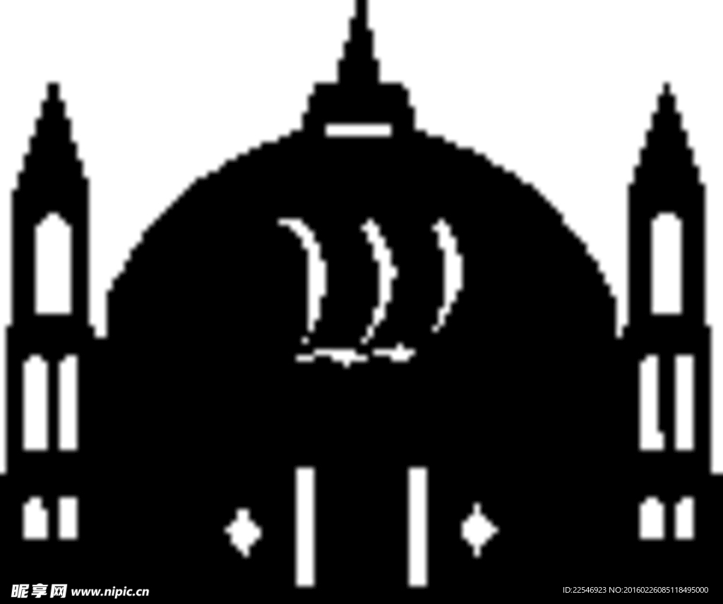 黑白矢量建筑图