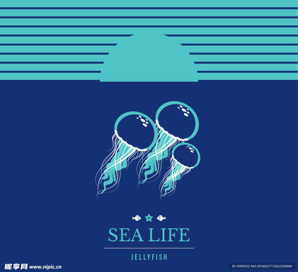 彩绘海底水母