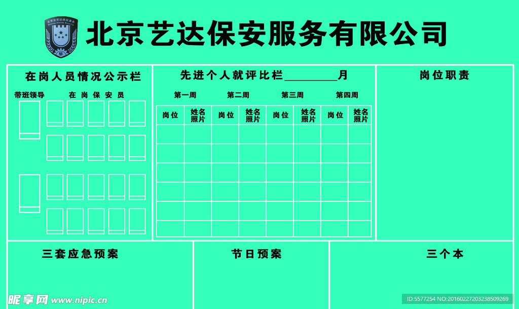 保安管理展板