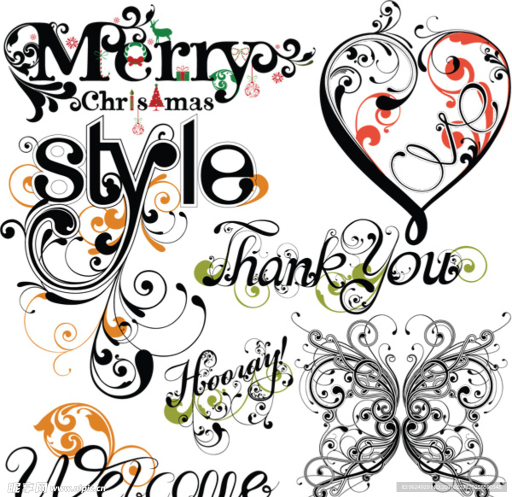 时尚 环纹 欧式 纹理 花型