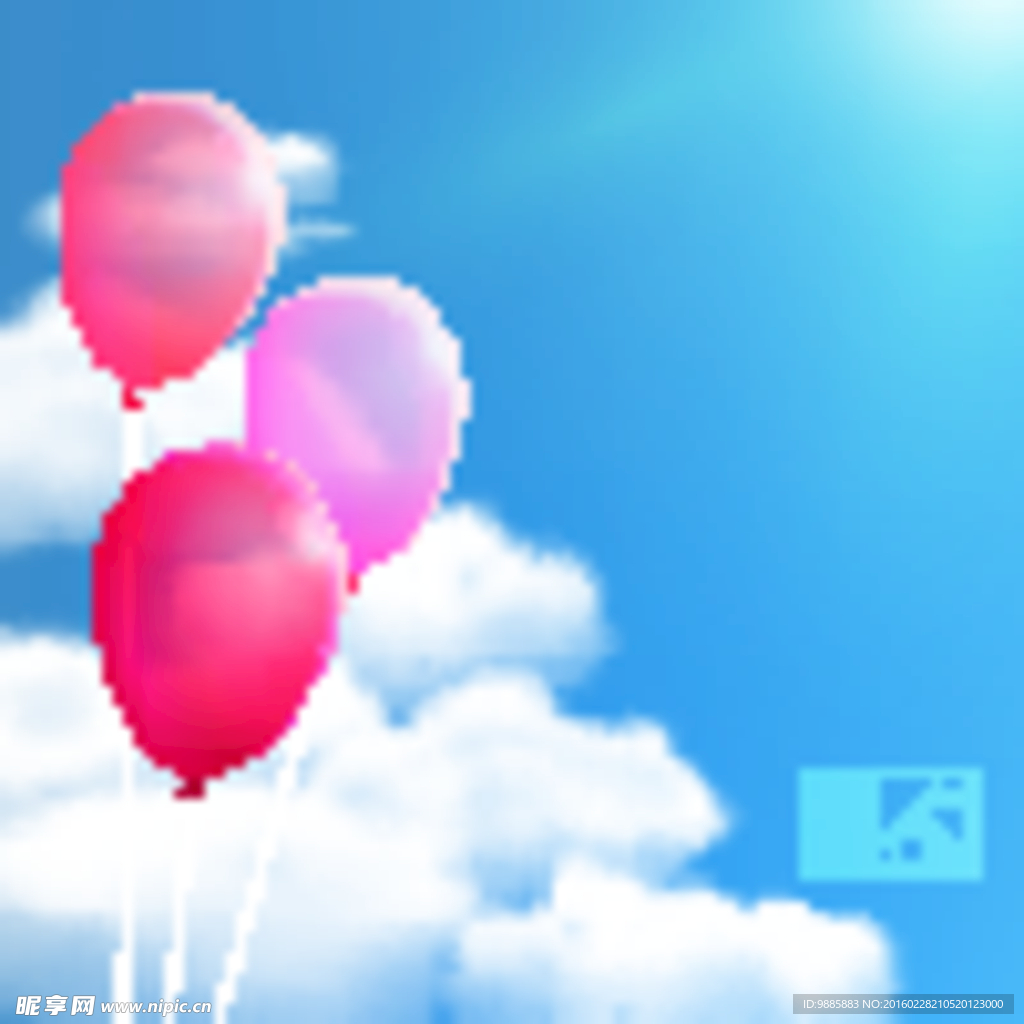 蓝天白云气球