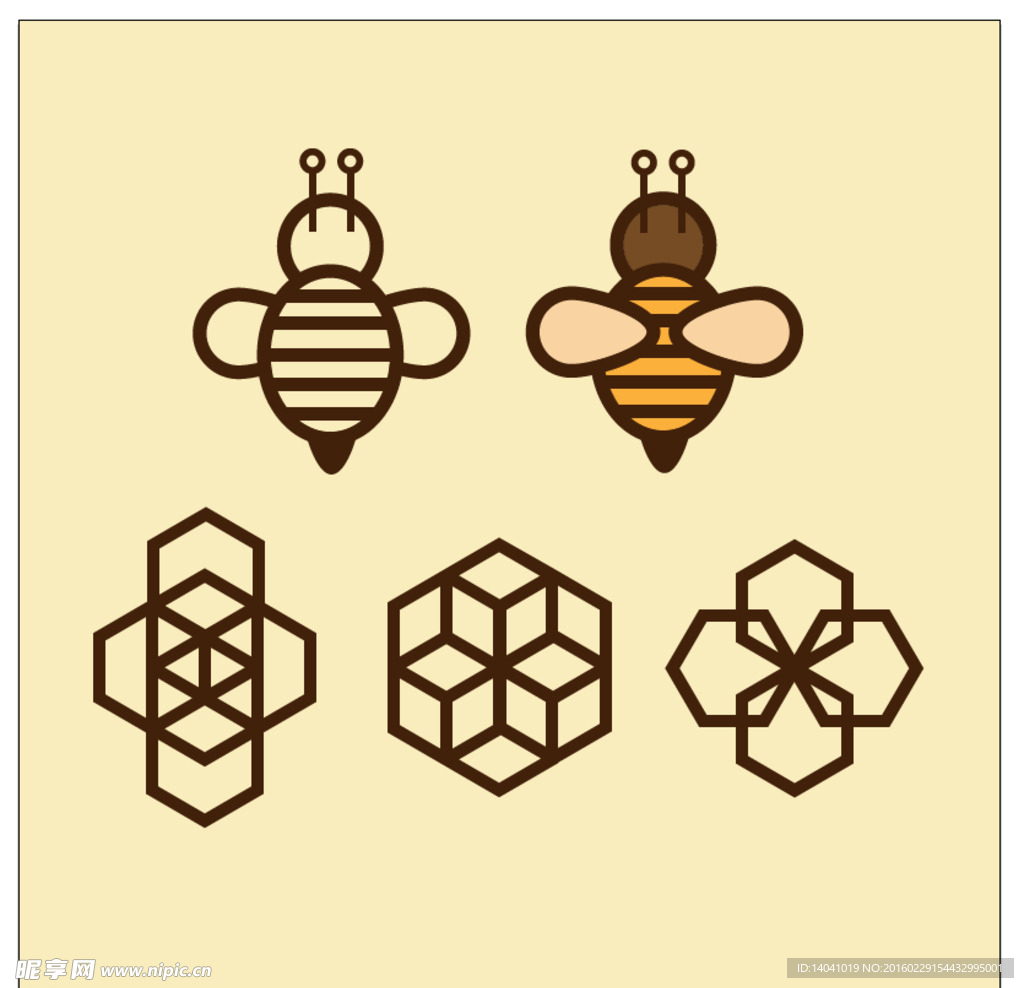 几何图标蜜蜂