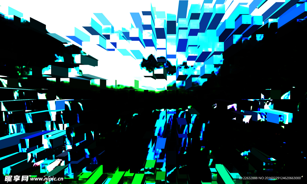 立体方格背景图