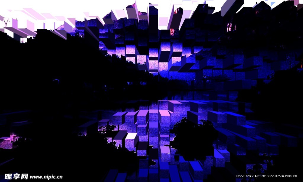 立体方格背景图