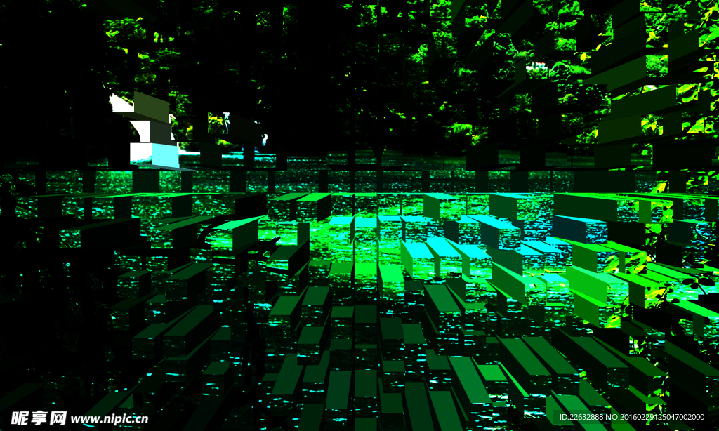 立体方格背景图