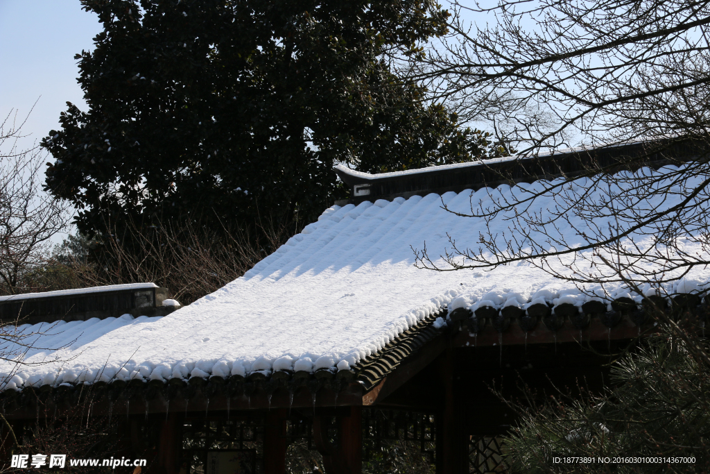 屋顶白雪