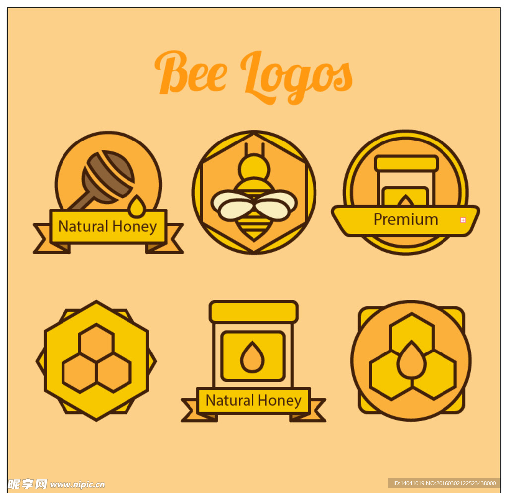 蜜蜂和蜂蜜标识