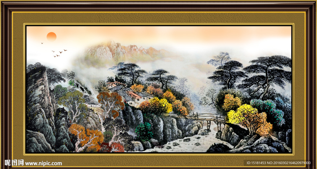 国画风景 江山如此多娇