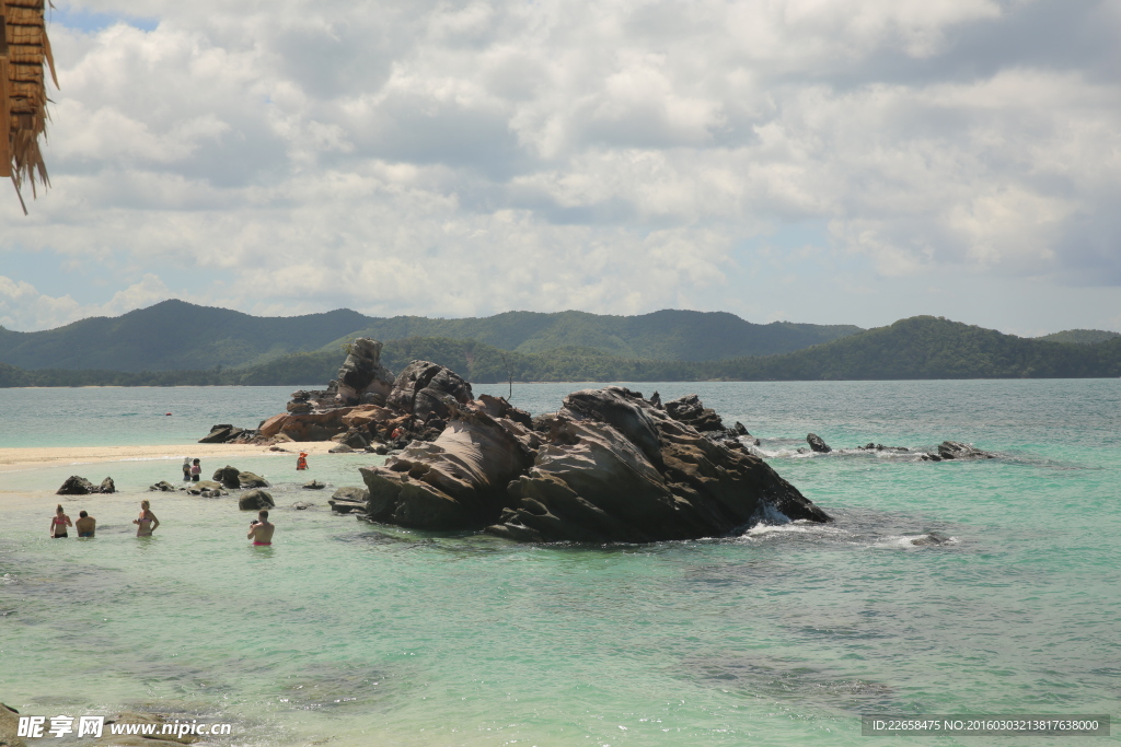 海里岩石素材