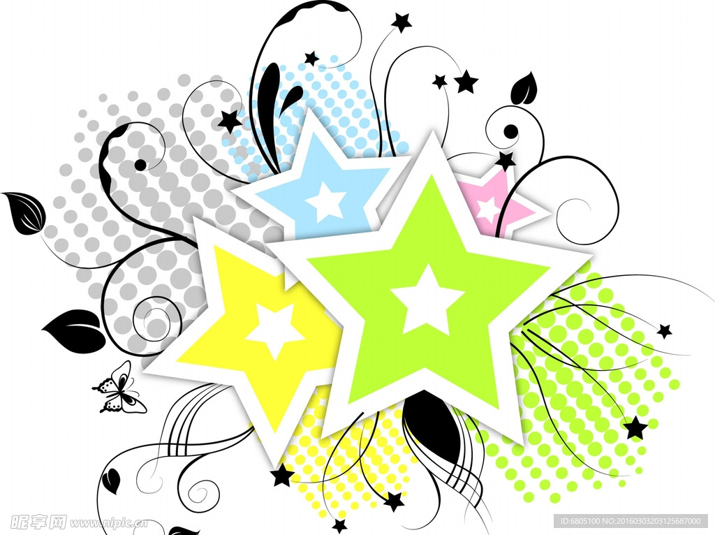 矢量五角星花纹纹理