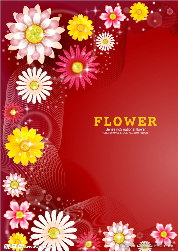 花朵花纹画框信封