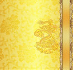 中国传统金底龙纹