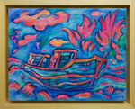 抽象大海油画