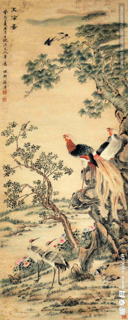 蒋溥 花鸟