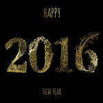 2016年新年花纹艺术字矢量图