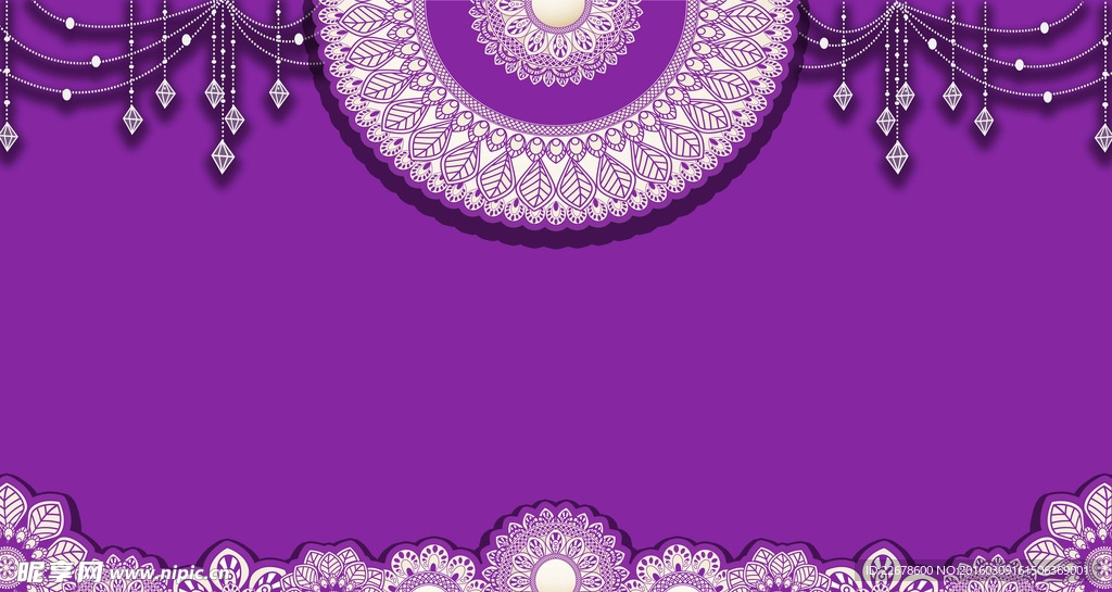 婚礼背景素材紫色加边套图