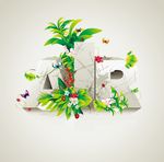 矢量梦幻小清新植物素材