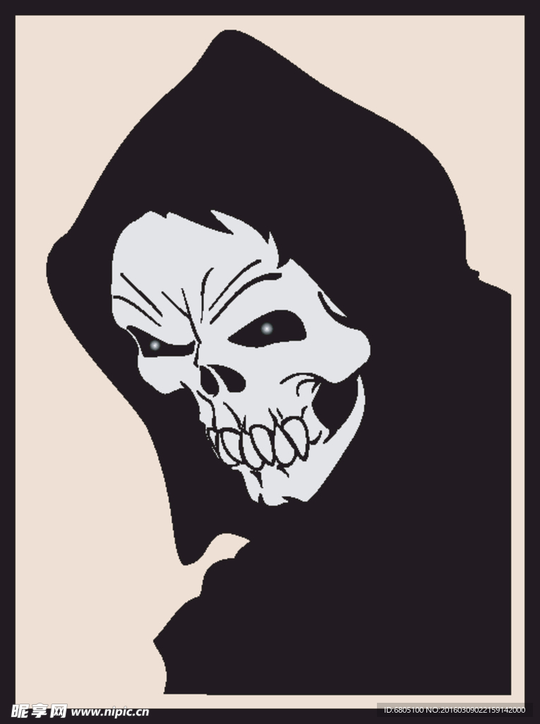 矢量炫酷骷髅人图案