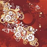 矢量时尚花朵花纹