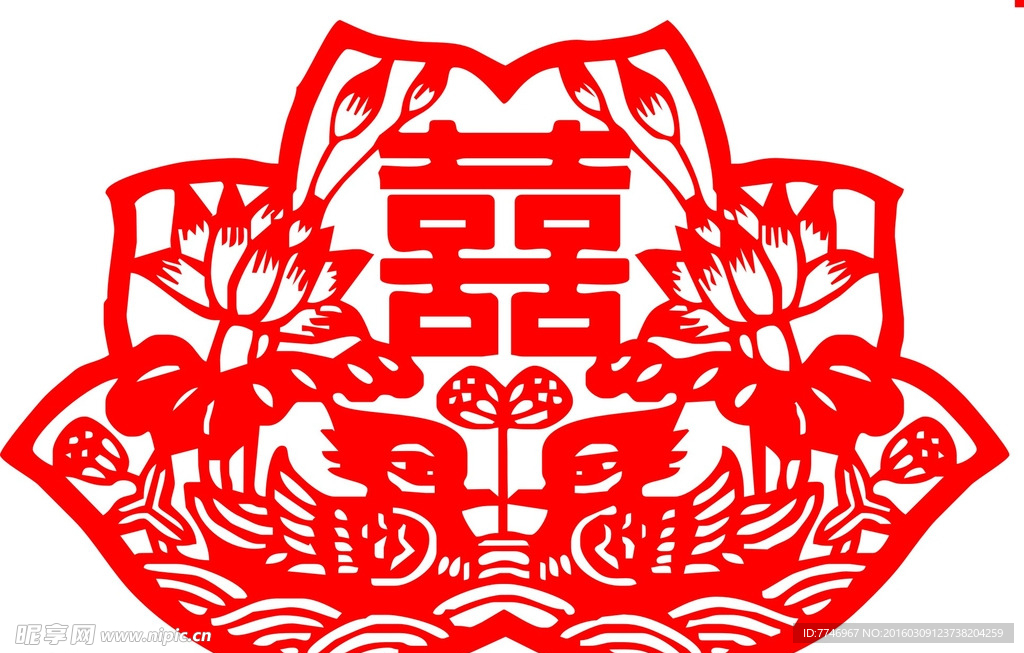鸳鸯剪纸