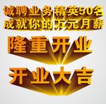 立体字  艺术字  隆重开业