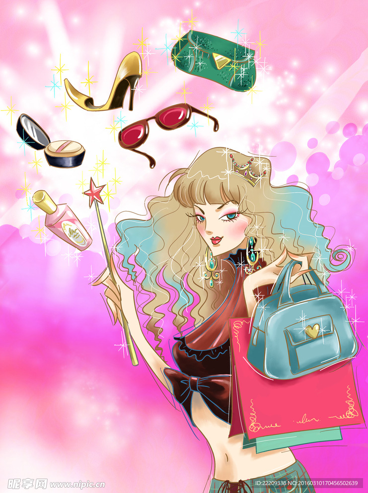插画时尚女人