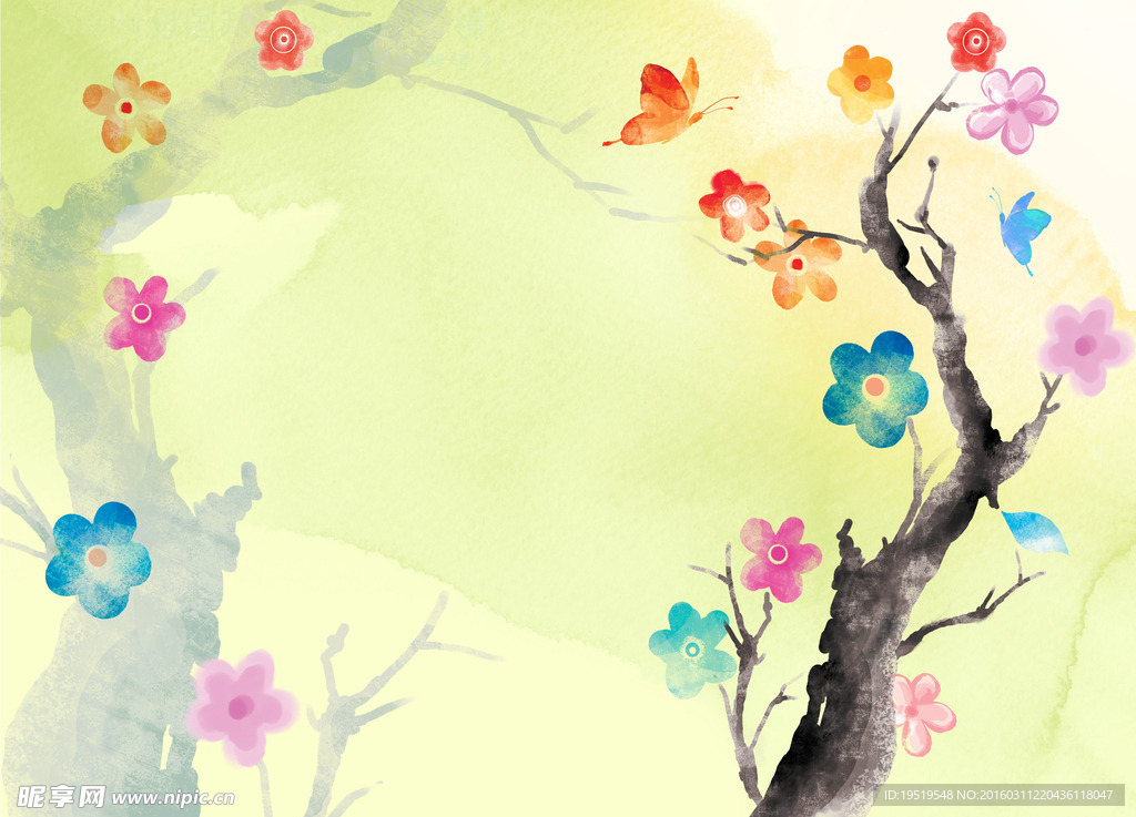 手绘梅花