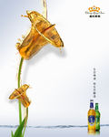 喇叭花百威啤酒背景