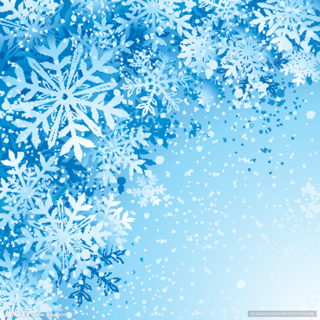 蓝色雪花图案矢量素材