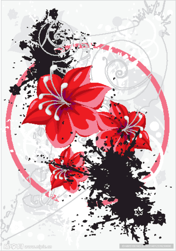 绚丽唯美花纹花朵素材背景