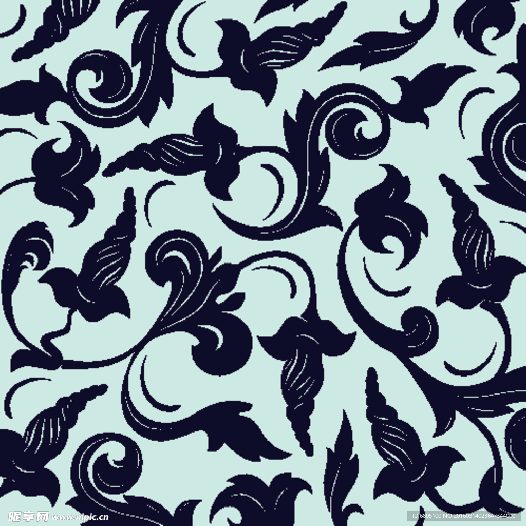 矢量循环花纹背景底纹