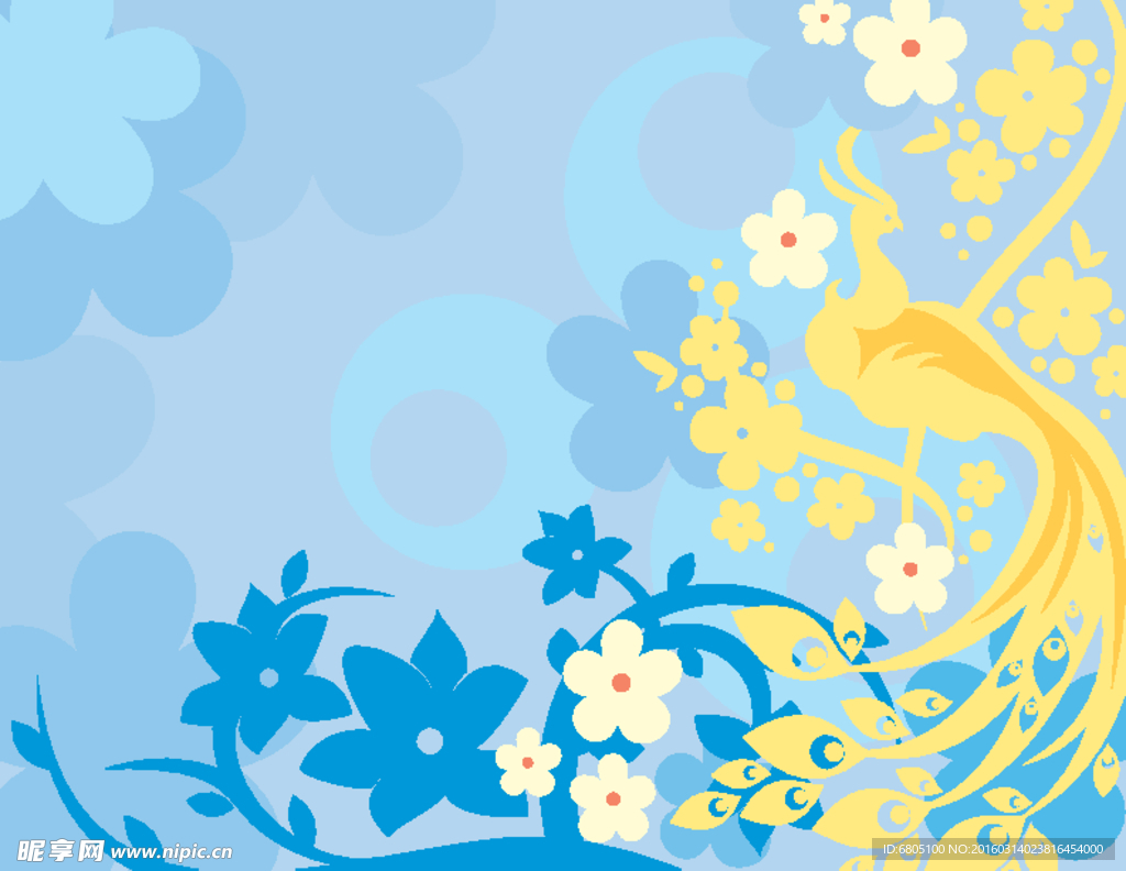 矢量花纹花朵背景底纹