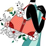 矢量美女购物素材