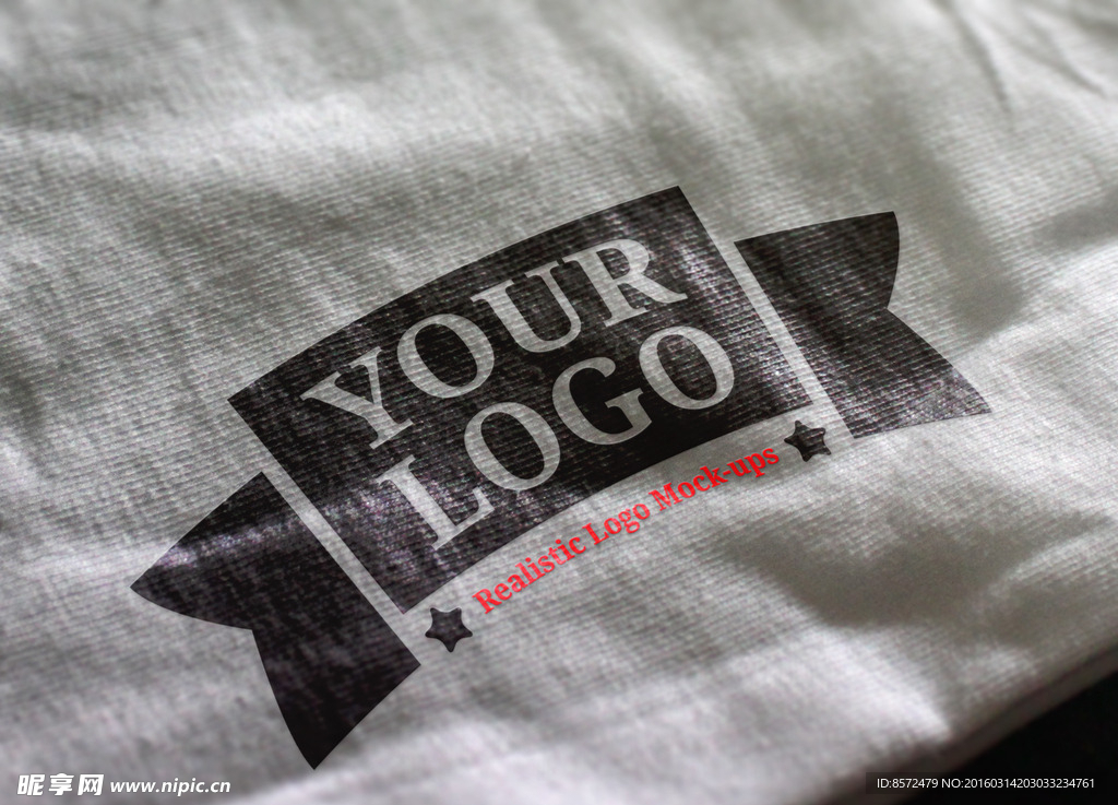 纯棉材质布料字体效果样式PSD