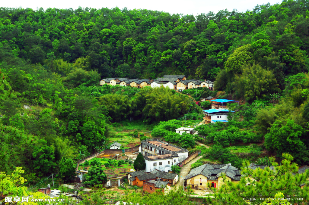 中国山水 深山古建