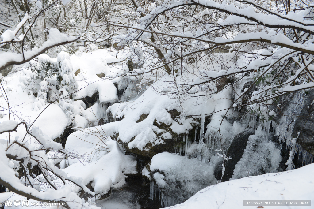 山中雪景 冬天雪景