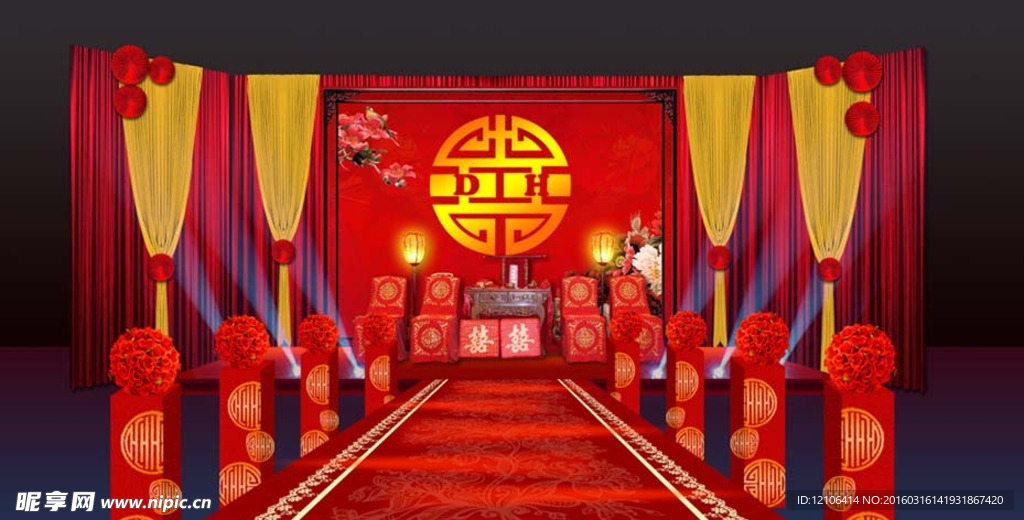 中式婚礼效果图