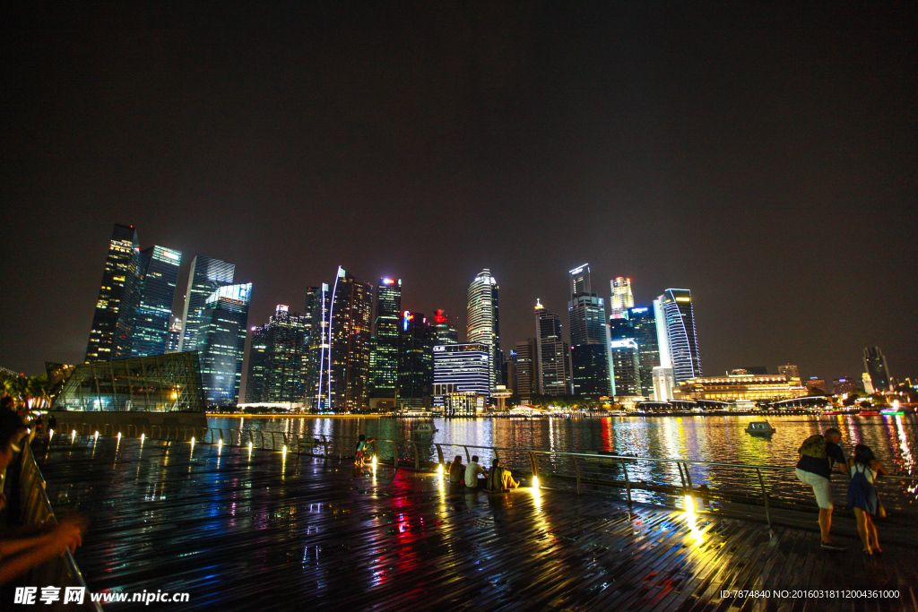 漂亮的新加坡夜景