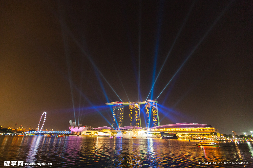 漂亮的新加坡夜景