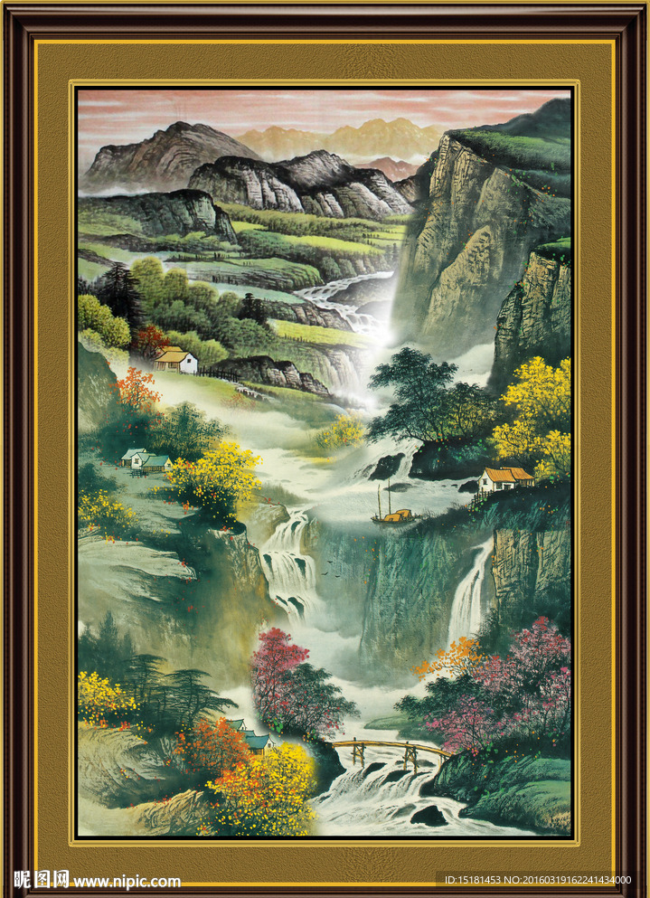 高山流水国画