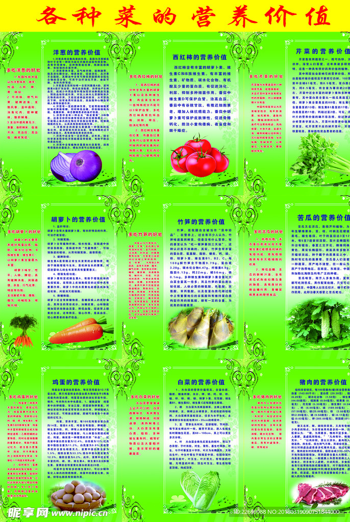 各种菜的营养价值
