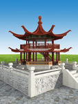 双层古建八角亭