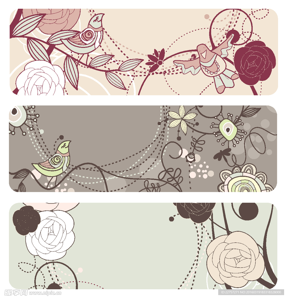 floral banners花